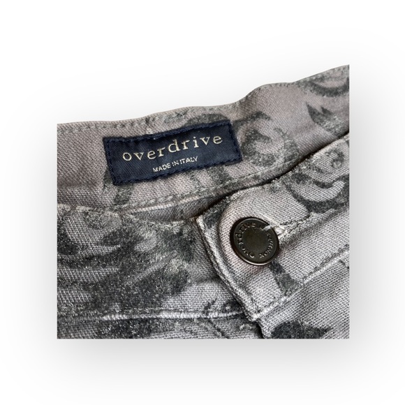 Vintage 90’s: Overdrive Jeans 𑁍 High Waist Rose Burnout Print 𑁍 Slate Grey 12 - Picture 9 of 16